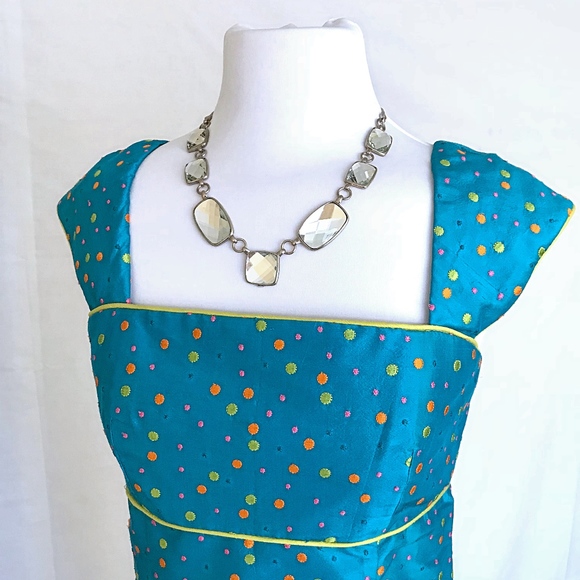 Silk Polka Dot A-line Dress by Jean Michel - Picture 3 of 8